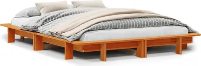 Produktbild von vidaXL Massivholzbett ohne Matratze Wachsbraun 120x200 cm Kiefernholz