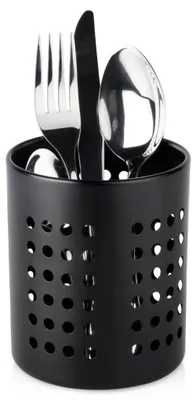 Image de Porte-ustensiles de cuisine en acier inoxydable noir