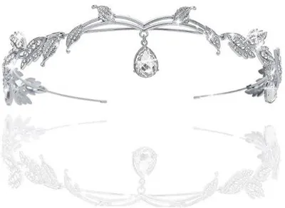 Productafbeelding van Tiara met Bladkroon voor Dames en Meisjes - Koningin, Prinses, Verjaardag, Bruiloft, Cosplay