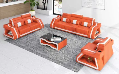 Produktbild von Sofagarnitur 3tlg Sofas Orange JVmoebel