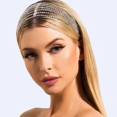 Produktbild von Silberner Strass-Halsketten | Elastische Kristall-Halsband für Frauen | Braut-Halsband Hochzeitsschmuck