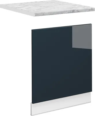 Produktbild von Frontblende Vicco Fame-Line Dunkelblau Hochglanz 60 cm , AP Marmor, Model 49684