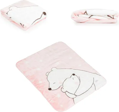 Produktbild von Cangaroo Babydecke 110 x 80 cm Softy Sweet Bärenmotiv Kuscheldecke Schmusedecke rosa