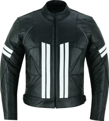 Produktbild von PROANTI Leder Motorradjacke Biker Jacke sportliche Motorrad Racing Lederjacke - XL
