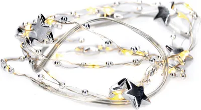 Image de Chaîne de Noël à LED Solight avec décorations - 1m, intérieur, 2x AA, blanc chaud 1V215