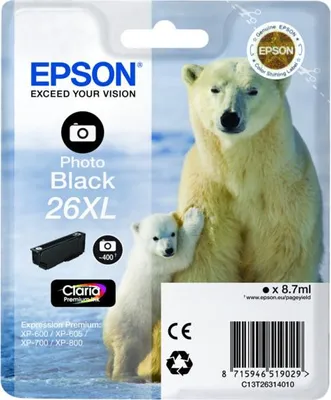 Image de Epson Tray No.26XL - T2631 (Photo noire)