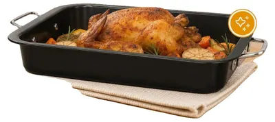 Productafbeelding van Braadpan, antiaanbaklaag, hittebestendig, zwart, 29x39x5,5 cm