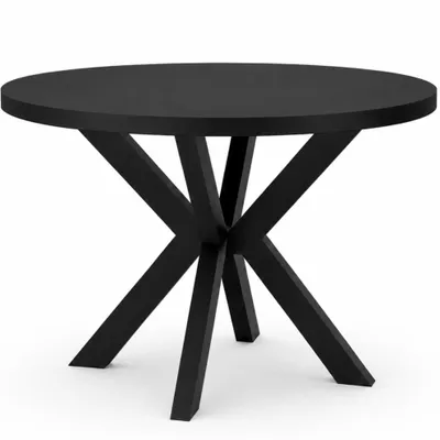 Produktbild von Runder Tisch MESA Ø 100 cm – nicht ausziehbar – Schwarz – für 6 Personen – Wohnzimmertisch und Esstisch – Metallgestell