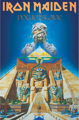 Produktbild von Iron Maiden - Poster "Powerslave", Stoff RO2554 (106 cm x 70 cm) (Blau/Gelb)