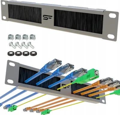 Zdjęcie produktu dla Organizer Na Kable Rack 10" 1U Z Przepustem Kablowym Ze Szczotką Stalflex