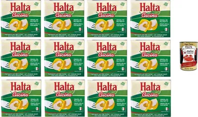 Produktbild von Halta Cucina Preparato Alimentare UHT per Cucina Cremige Zubereitung UHT für die Küche Ideal für Pasta, Saucen, Pizza Kochsahne Sahne 12x500ml+ Italian Gourmet polpa 400g