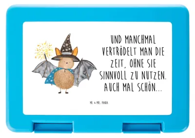 Produktbild von Mr. & Mrs. Panda Brotdose Fledermaus Zauberer - Weiß - Geschenk, Lebensmittel Aufbewahrungsbox, Magier, Fledermäuse, Bentobox, Brotzeitbox, Frauen, Vesperbox, Snackbox
