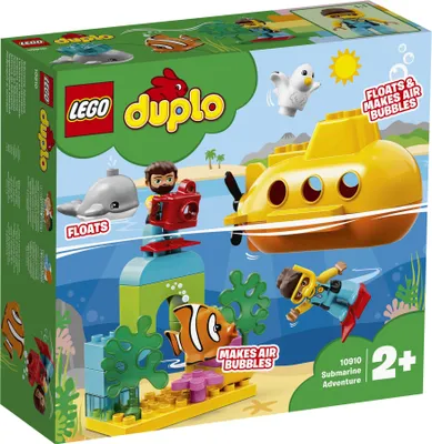 Produktbild von LEGO 10910 DUPLO Town U-Boot-Abenteuer, Badespielzeug das Luftblasen macht, Bauset für Kinder im Alter von 2 Jahren