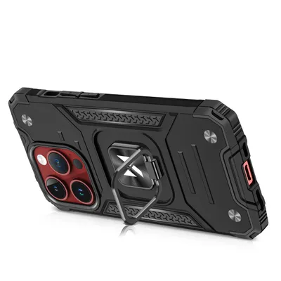 Produktbild von Wozinsky Ring Armor Hülle für iPhone 15 Pro, schwarz