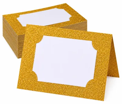 Obrázek produktu pro Balení 50 svatebních kartiček s prostorem pro jméno, skládací kartičky k stolům