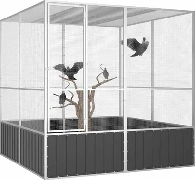 Obrázek produktu pro vidaXL Ptačí klec antracitová 213,5x217,5x211,5 cm Pozinkovaná ocel