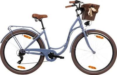 Obrázek produktu pro Městské kolo Goetze Mood 28 – dámské, 7 rychlostí Shimano, stupňovitý rám 18, LED osvětlení, košík