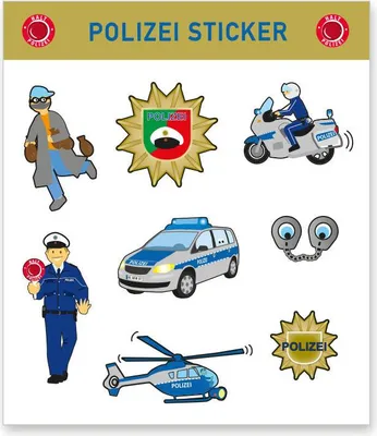 Produktbild von Stickerbogen Polizeimotive