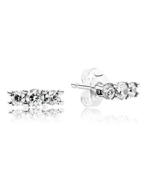 Productafbeelding van Oorbellen Pandora, met drievoudige zirkonia steentjes, modelnummer 290725CZ