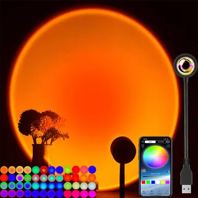 Zdjęcie produktu dla Projektor LED "Zonsondergang" z 16 milionami kolorów i sterowaniem za pomocą aplikacji (1 sztuka)