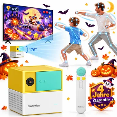 Produktbild von Blackview PlayPop 8 Spielkonsole mit Bewegungssteuerung, 30 Spiele (Jeden Monat neue Spiele), 17-Punkt-KI-Tracking, bis 4 Spieler, Geschenk für Kinder
