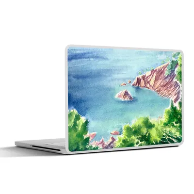 Produktbild von MuchoWow® Laptop Aufkleber Sticker Cover Meer - Berge - Wald 30x21 cm - Sticker für Laptop - Selbstklebend
