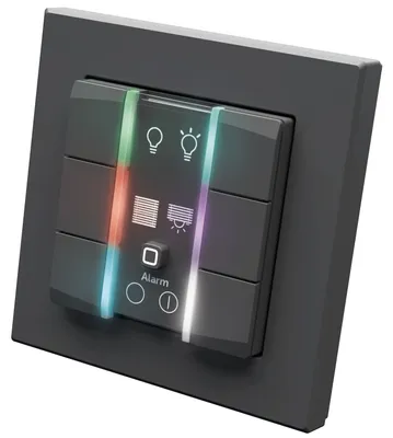 Produktbild von HOMEMATIC IP 162028A0, Wandtaster, 6-fach, 230 V, anthrazit