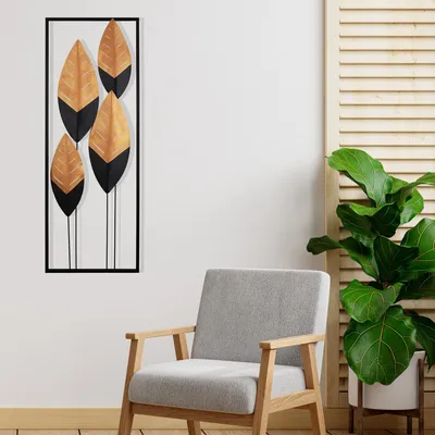 Image de Wallity, accessoire mural décoratif en métal, 100 % métal, 32 x 5 x 90 cm, épaisseur 0,8 mm | Peint à la main, nuances de couleurs uniques | Idéal pour les intérieurs et les bureaux élégants.