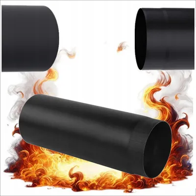 Image de Tuyau de Poêle Noir Ø 150 mm - Longueur 0,5 m 500 mm - Acier Épais 2 mm