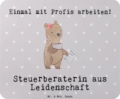Produktbild von Mr. & Mrs. Panda Mauspad Steuerberaterin Leidenschaft - Grau Pastell - Geschenk, Mouse Pad, computer mousepad, laptop, mousematte