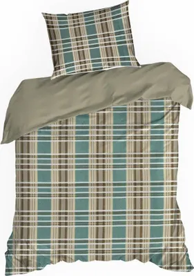 Produktbild von EUROFIRANY | Bettwäsche - Bettbezug Set - 140 x 200 cm - Braun-Grün - Bettgarnitur - 100% Baumwolle