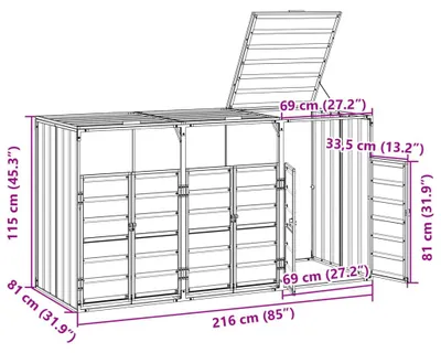 Immagine prodotto di Contenitore per rifiuti - Bidone della spazzatura - Contenitore esterno per rifiuti - Contenitore a pedale - Cestino - Contenitore in acciaio resistente