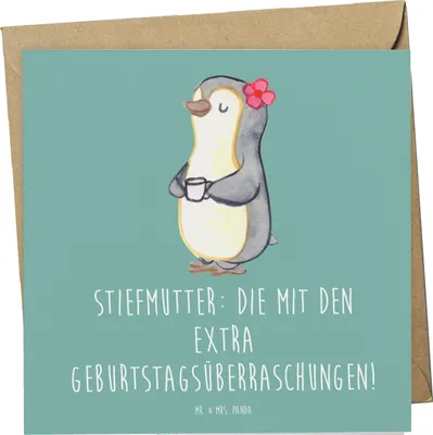 Produktbild von Mr. & Mrs. Panda Deluxe Karte Stiefmutter Überraschungen - Meeresbrise - Geschenk, herzerwärmende Sprüche, persönliche Erinnerungen, Familie, Glückwunschkarte, Klappkarte