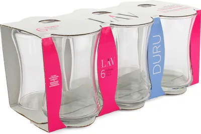 Immagine prodotto di LAV Set di bicchieri da tè Duru Elegance, 6 pezzi, 220 ml - Vetro trasparente per bevande calde