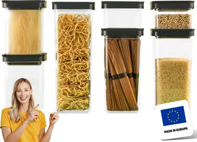 Produktbild von uandu Vorratsdosen mit Deckel Luftdicht - 7er Vorratsbehälter Set | Aufbewahrungsbox Küche Aufbewahrung & Organisation | BPA Frei | Küchen Organizer | Vorratsdosen für alle trockenen Lebensmittel
