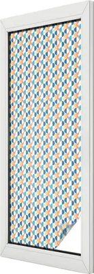 Obrázek produktu pro Vitrážová fólie na okno - 146x50 cm - vitrážový vzor - neprůhledná dekorativní fólie na ochranu soukromí - samolepicí, ochrana proti UV záření - geometrická symetrie