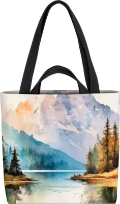 Produktbild von VOID Berge Landschaft Malerei Tasche 33x33x14cm,15l Einkaufs-Beutel Shopper Einkaufs-Tasche Bag