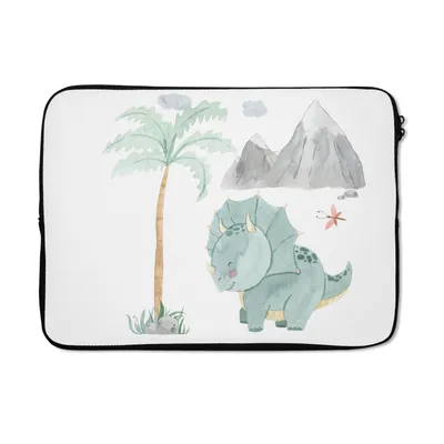 Produktbild von MuchoWow® Laptop Hülle 13 Zoll Kinderzimmer - Dinosaurier - Berg - Jungen - Mädchen - Kind Laptoptasche - Laptophülle - Sleeve - Rundumschutz