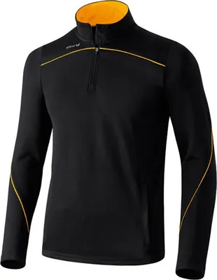Productafbeelding van Erima kinderlongsleeve met halve rits, zwart/kurkuma, maat 116