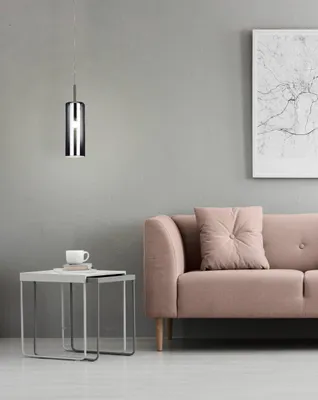 Produktbild von EGLO Hängelampe Selvino, Pendelleuchte Esstisch Rauchglas, 1-flammige Deckenlampe hängend aus Glas in Schwarz bedampft und Stahl in silber, E27