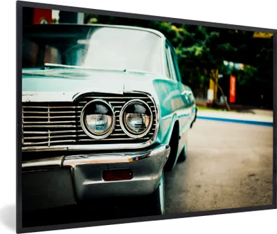 Produktbild von MuchoWow® MuchoWow® Gerahmtes Poster Autos - Retro - Indien 90x60 cm - Poster mit zchwarzem Bilderrahmen - Fotorahmen - Foto-Plakat
