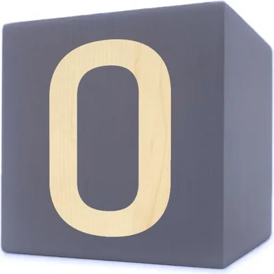 Immagine prodotto di Cubo di legno per lettere, 5 x 5 cm, grigio, numero 0