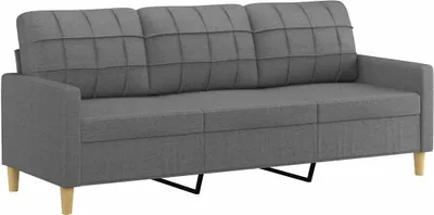 Produktbild von vidaXL 3-Sitzer-Sofa Dunkelgrau 180 cm Stoff
