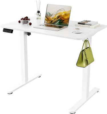 Image de Bureau électrique - Bureau assis-debout - Bureau réglable en hauteur - Table pour ordinateur portable - Table de travail - 90x60 cm