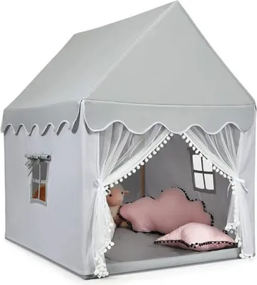 Immagine prodotto di Tenda per bambini COSTWAY HW67016GR, tenda da gioco, con coperta in cotone, con finestra, 120 x 105 x 140 cm - B