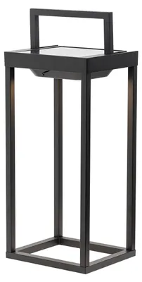 Produktbild von Zafferano - Home Solar 2 LED Laterne, 37,3cm - 2W Wand- und Tischleuchte mit Akku und Dämmerungssensor - Schwarz