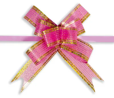 10 PVC Girlanden Farbwahl Größenwahl - Geschenk Party Deko Schleife Organza Band, hellrosa