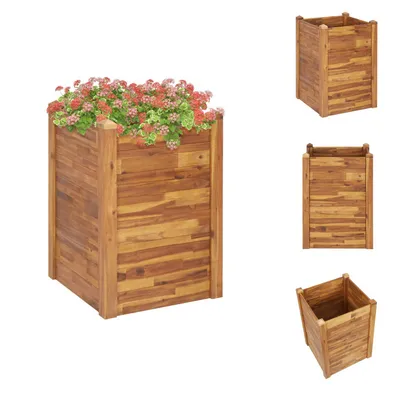 Zdjęcie produktu dla vidaXL Podwyższony kwietnik ogrodowy 60 x 60 x 84 cm z litego drewna akacjowego - Donice i doniczki