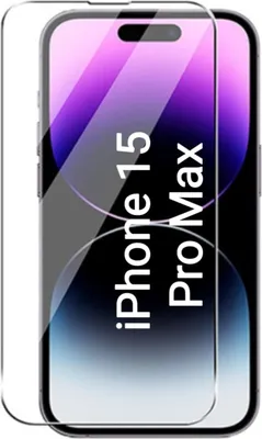 Produktbild von CLM-Tech Schutzfolie kompatibel mit iPhone 15 Pro Max Panzerfolie Panzerglas Crystal Clear Displayschutz 9H Glas Displayfolie Schutzglas - Unterstützt Fingerabdruck-ID - Folie kristallklar