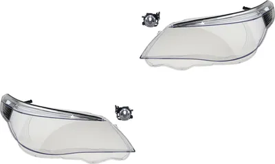 Productafbeelding van Koplampglas set, geschikt voor BMW 5-serie E60 E61, modeljaren 2003-2007, links. Met LED en mistlicht. Onderdeelnummers: 63177897187, 7897187, 63177897188, 7897188. Johns